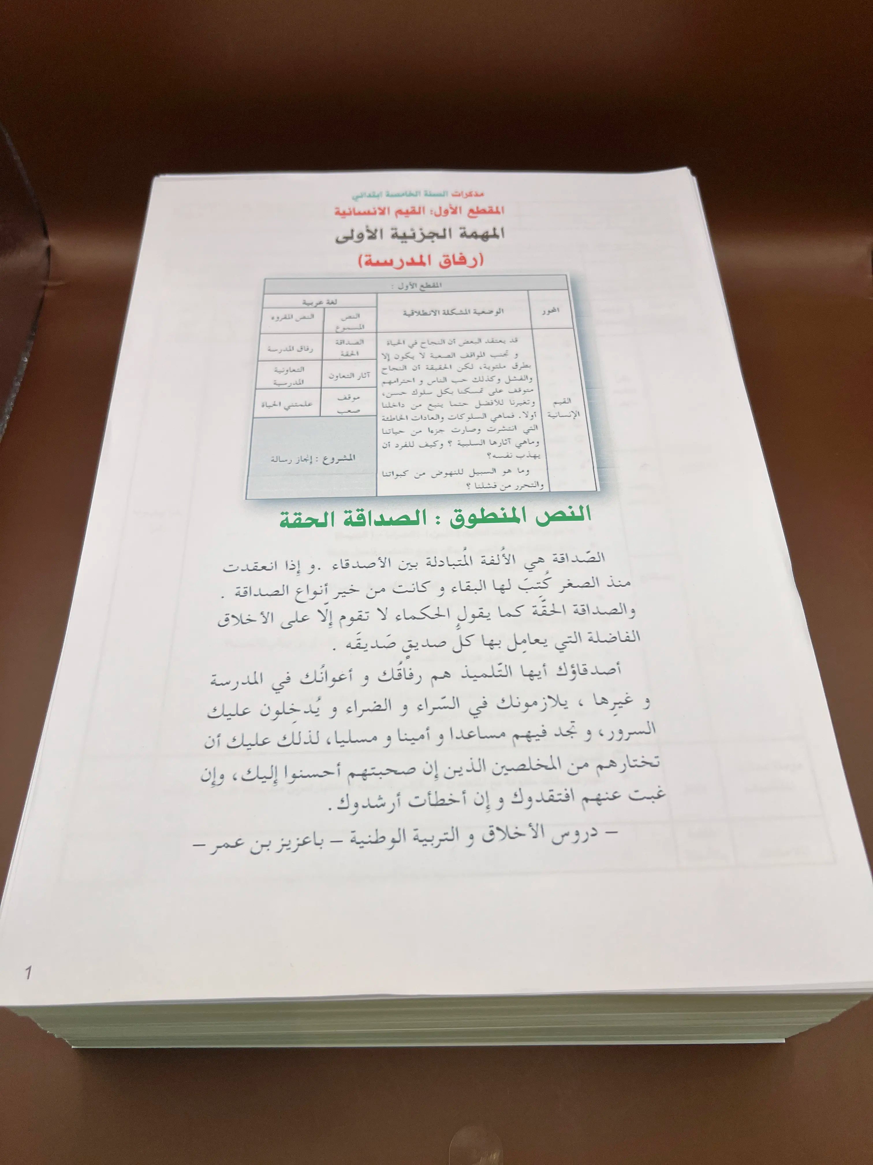 مذكرات مطبوعة باوراق منفردة و بالوان متوفر لجميع مستويات ابتدائي و لجميع مواد من مقطع 1 إلى 8